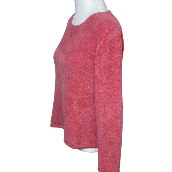 J Jill Chenille Sweater Plush Super Soft Fuzzy Long Sleeve Boatneck Pink Small - Picture 4 of 8